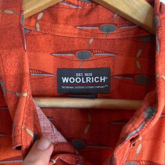 Woolrich Brick Kayak Graphic Button Down Short Sleeve size XL All over Print - Picture 4 of 8